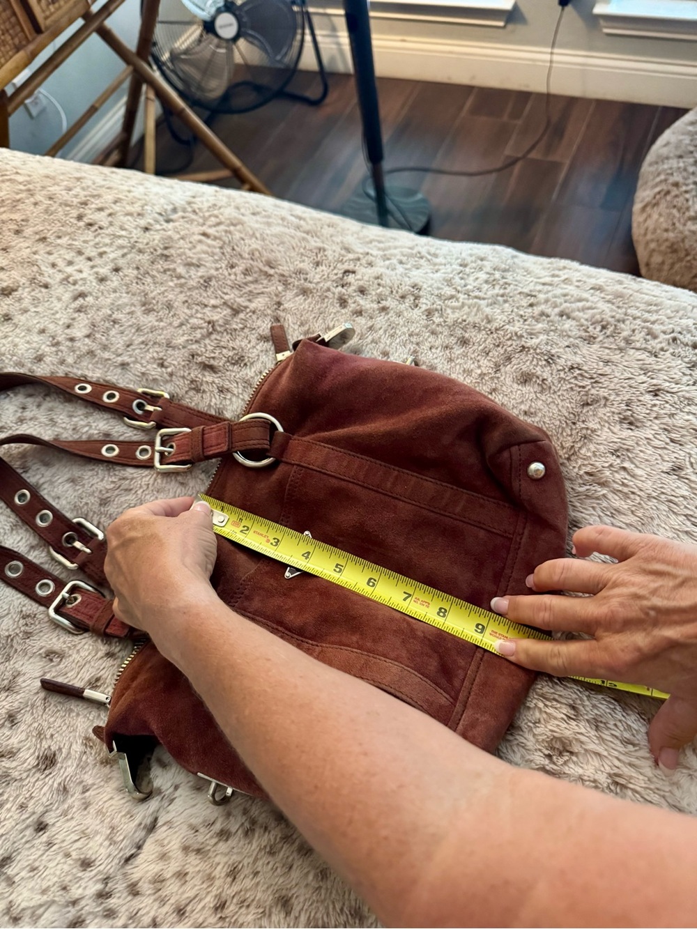 Prada Rust Brown Suede Shoulder Bag - Picture 8 of 15